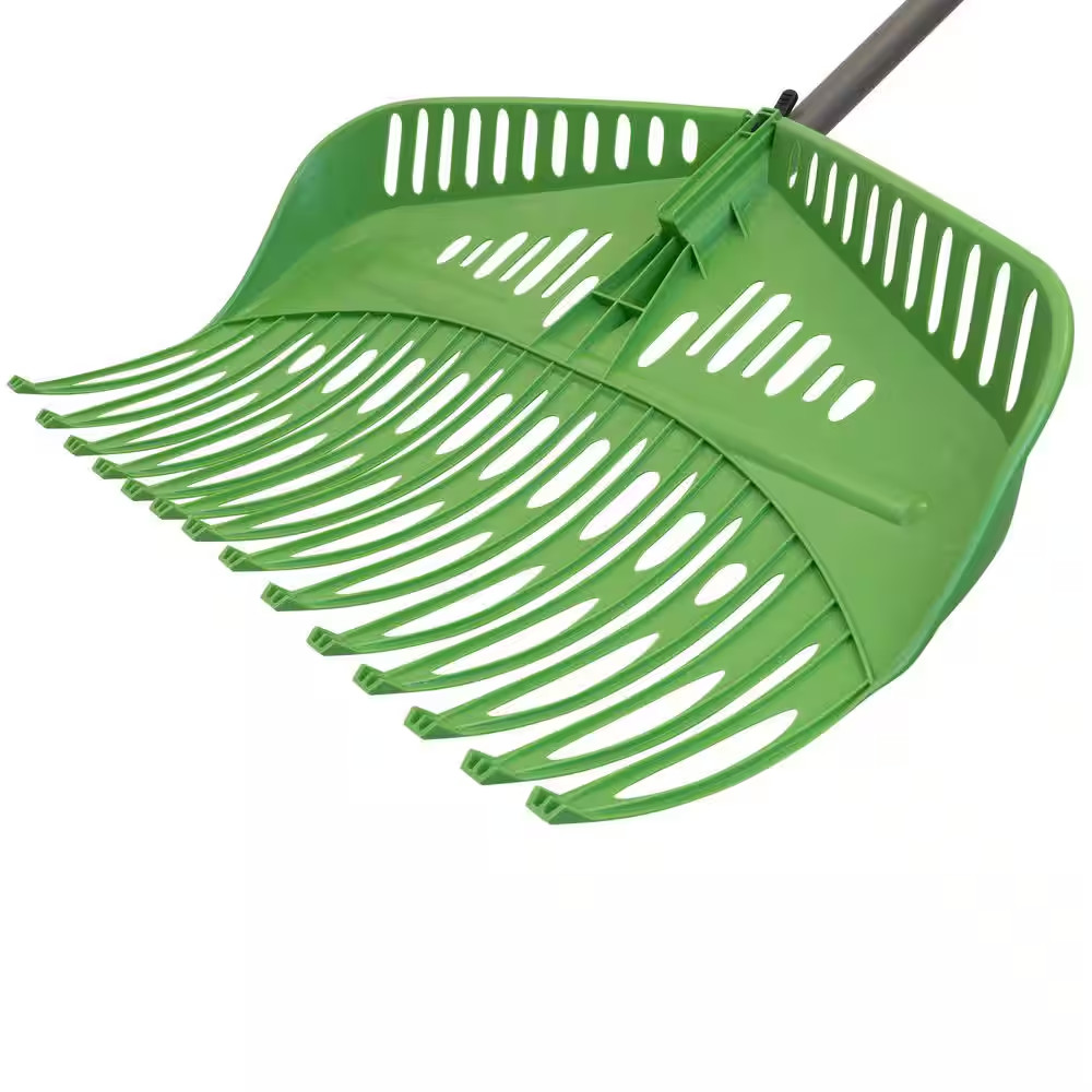 FLIP 54.25 In. Steel Handle Poly Scooping Leaf Rake NEW