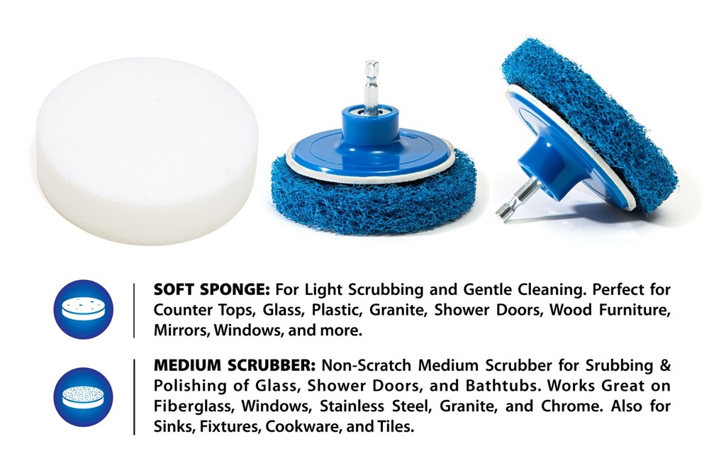 RevoClean® Ultimate 4 Piece Scrub Drill Brush Multi-Purpose Deep Cleaning Kit