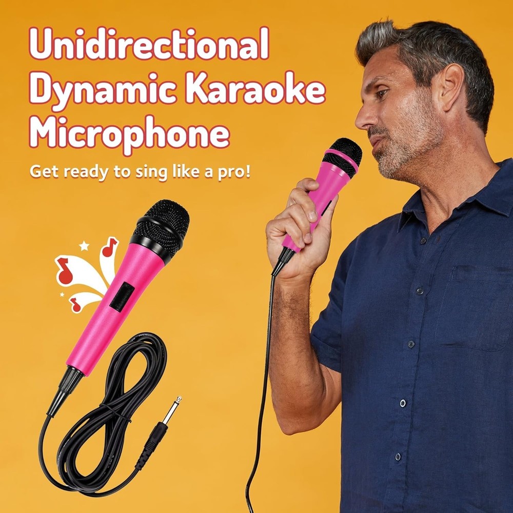 Effortless Singing with Our Pink Wired Karaoke Microphone - Dynamic & Versatile