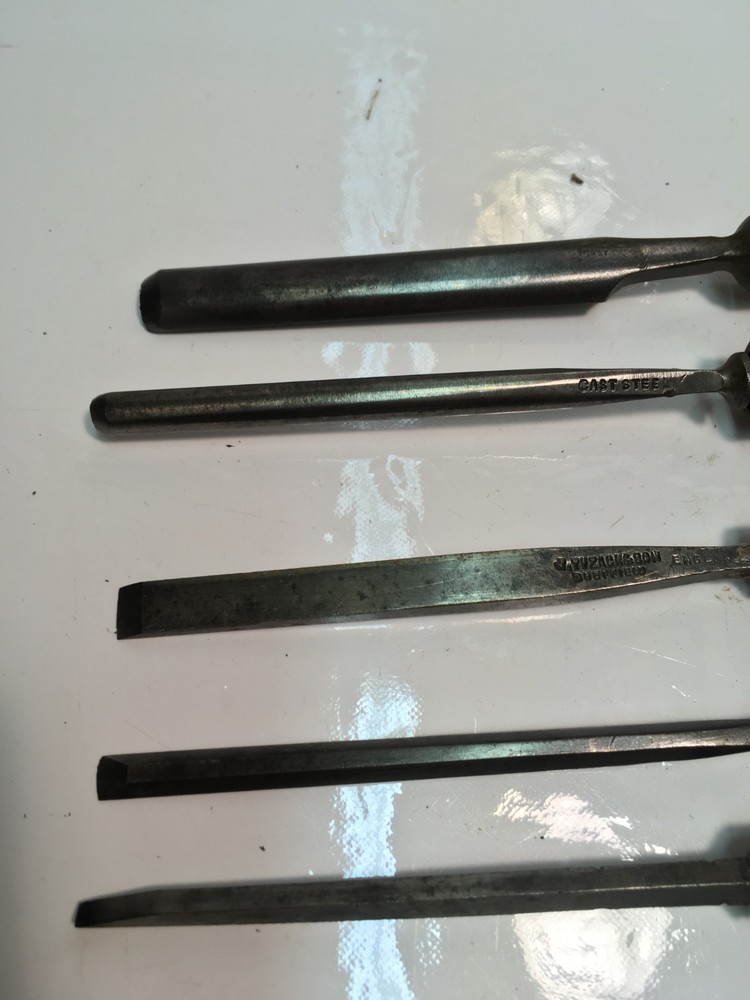 5 LOT ANTIQUE ASSORTED Wood GOUGES Chisels