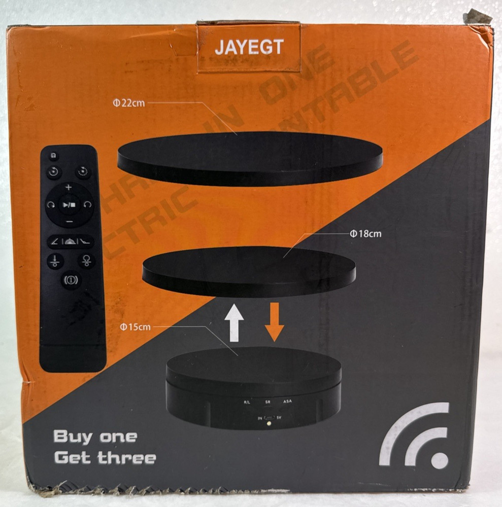 JAYEGT Motorized Rotating Display Stand 5.74inch /22lbs Load 360 Degree