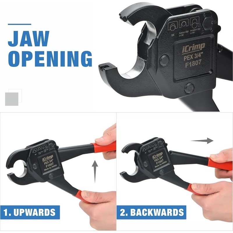PEX Copper Crimp Ring Angle Tool 1/2in 3/4in PEX Connection Durable Mechanism US