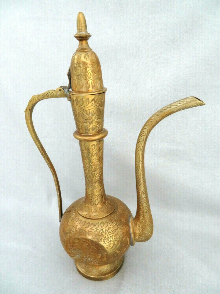 Solid Brass Islamic Arabic Dallah Turkish Tea Coffee Pot 13"