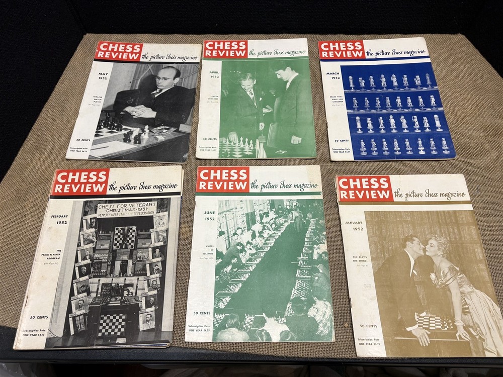 1952 Chess Review magazine, all twelve (12) issues