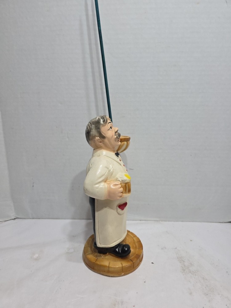 Vintage Chalkware Bartender Bar Pretzel Holder Figurine Barware