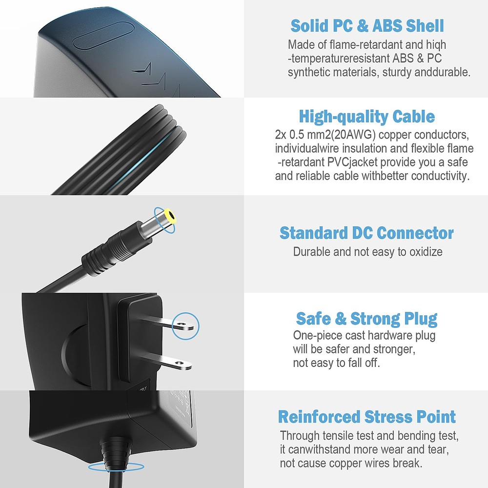 ENS Power Adapter, 12 Volt 1 Amp Output, 110V AC Input, UL List