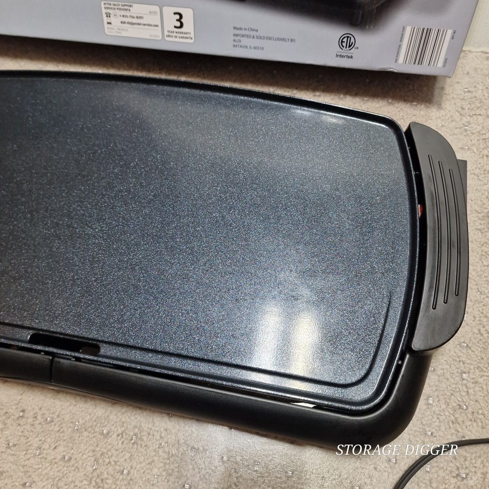 Ambiano Electric Griddle Black Non-Slip Pattern 1500W Adjustable Power Level
