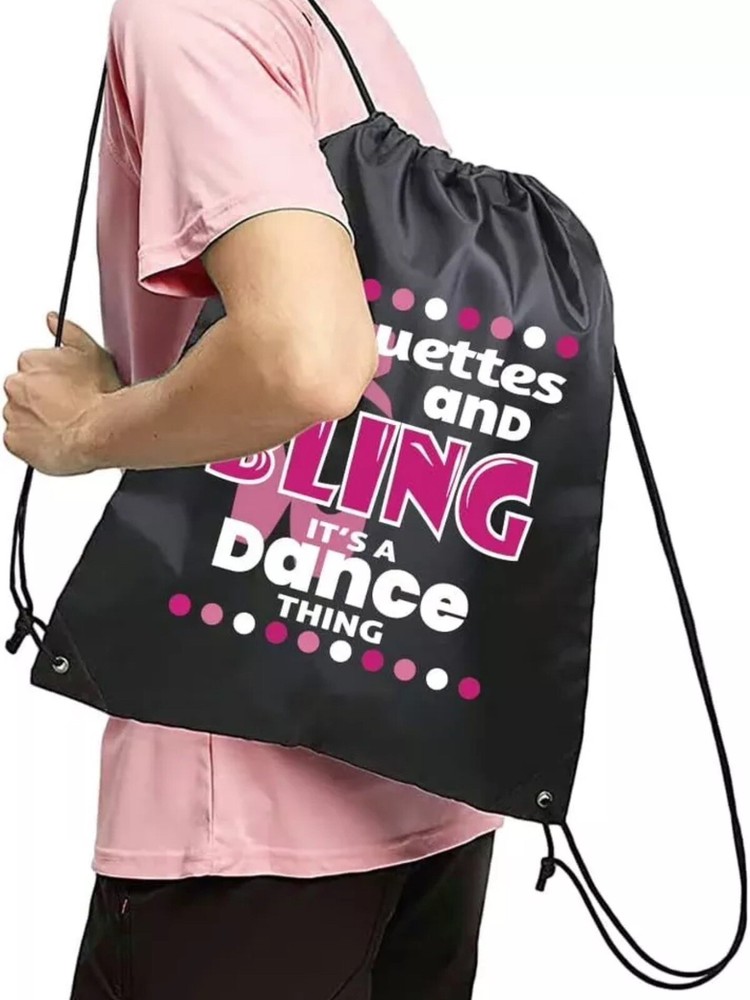 Pirouettes and Bling Drawstring Backpacks, Ballet Backpacks,...