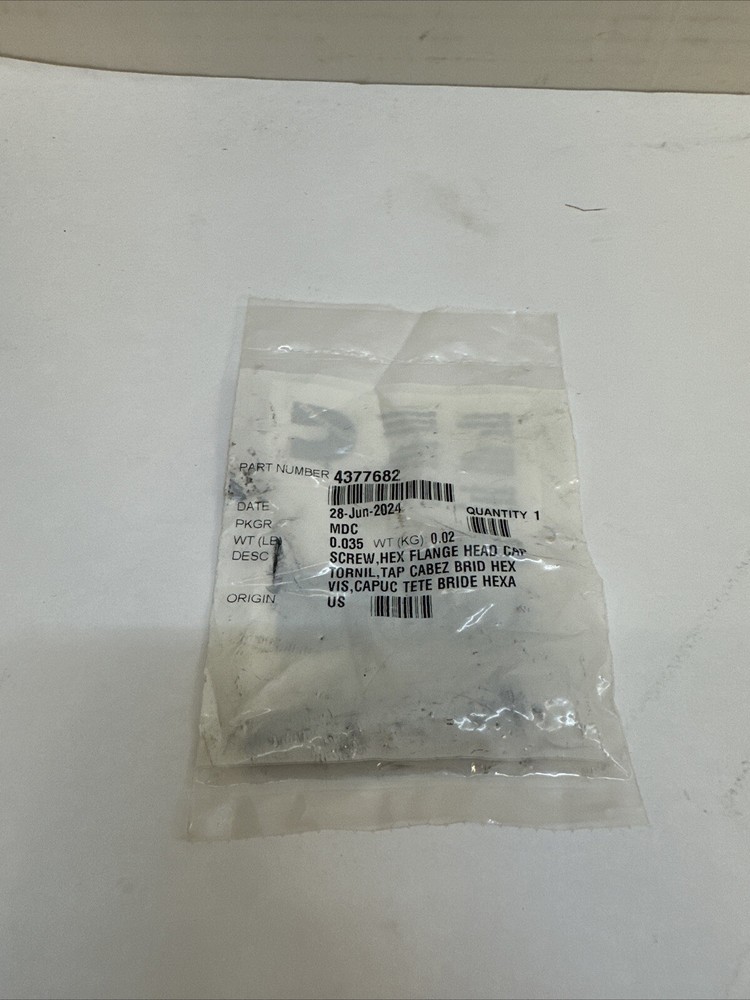 4377682 CUMMINS SCREW HEX FLANGE HEAD CAP NOS