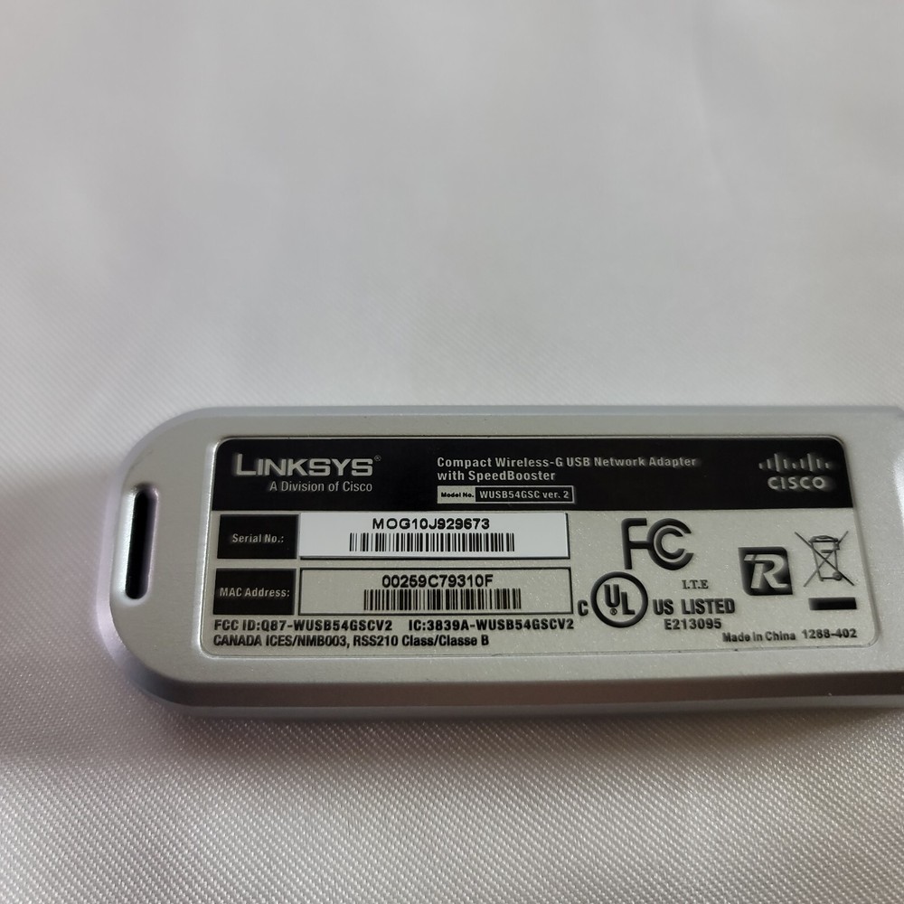 CISCO LINKSYS WIRELESS USB NETWORK ADAPTER WITH SPEEDBOOSTER!
