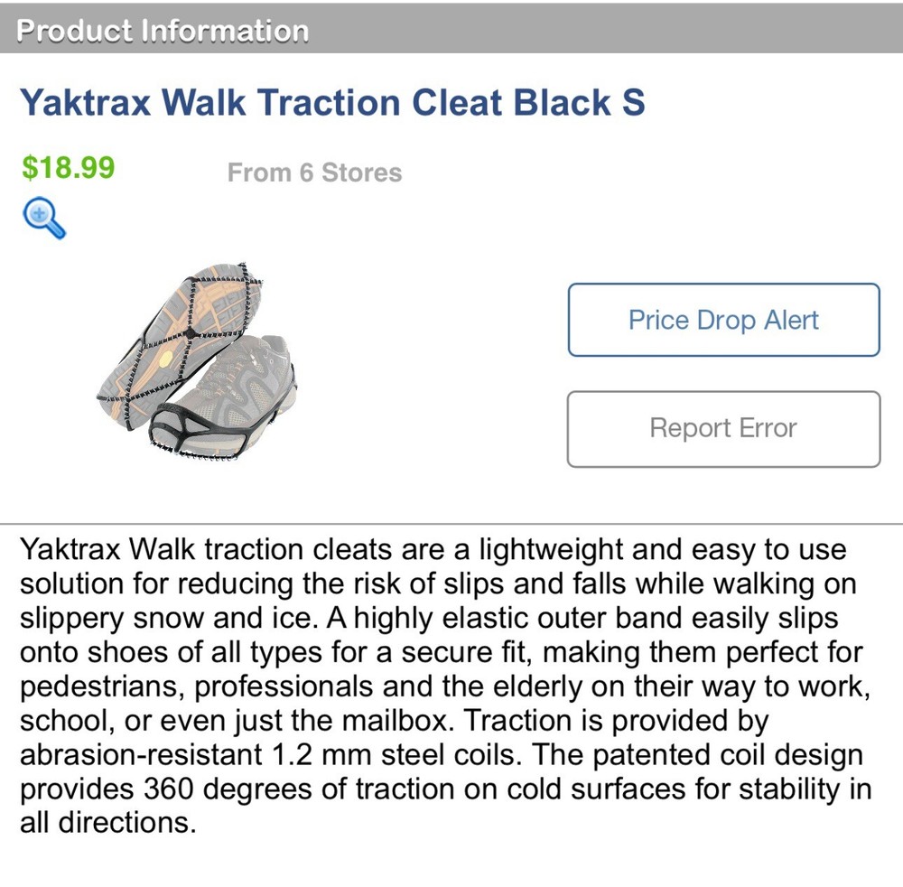 Yaktrax Ice Cleats-s-Small, New!