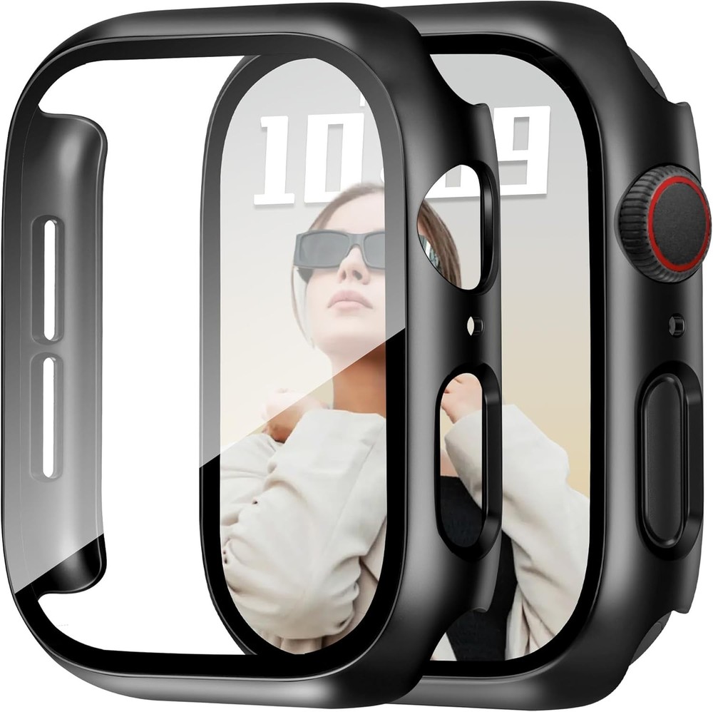 2 Pack Hard PC Case with HD Tempered Glass Screen Protector for Apple Watch 42mm