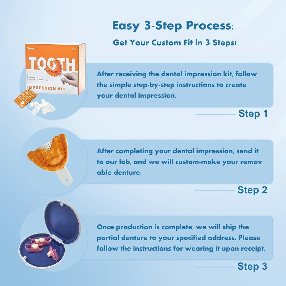 Custom Removable Dentures – Personalized Partial Denture Set for Tooth Replaceme