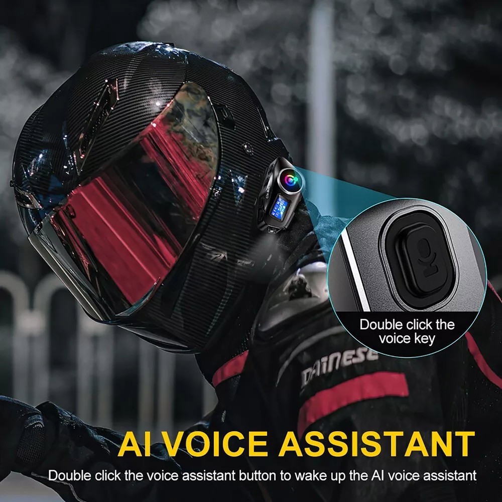 Support FM radio Motorcycle Intercom Helmet Bluetooth Headset LCD Waterproof