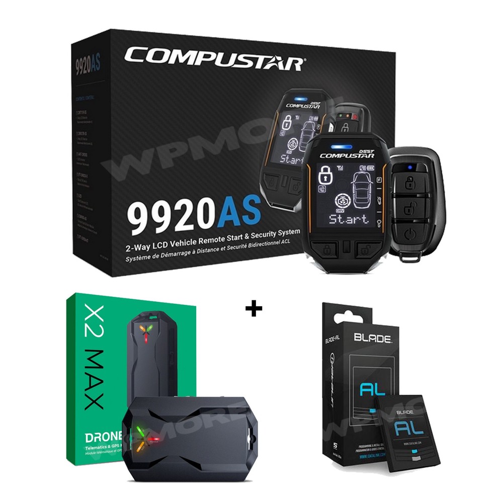 Compustar CS9920-AS 2-Way Remote Start Security + Drone X2-MAX + Blade-AL
