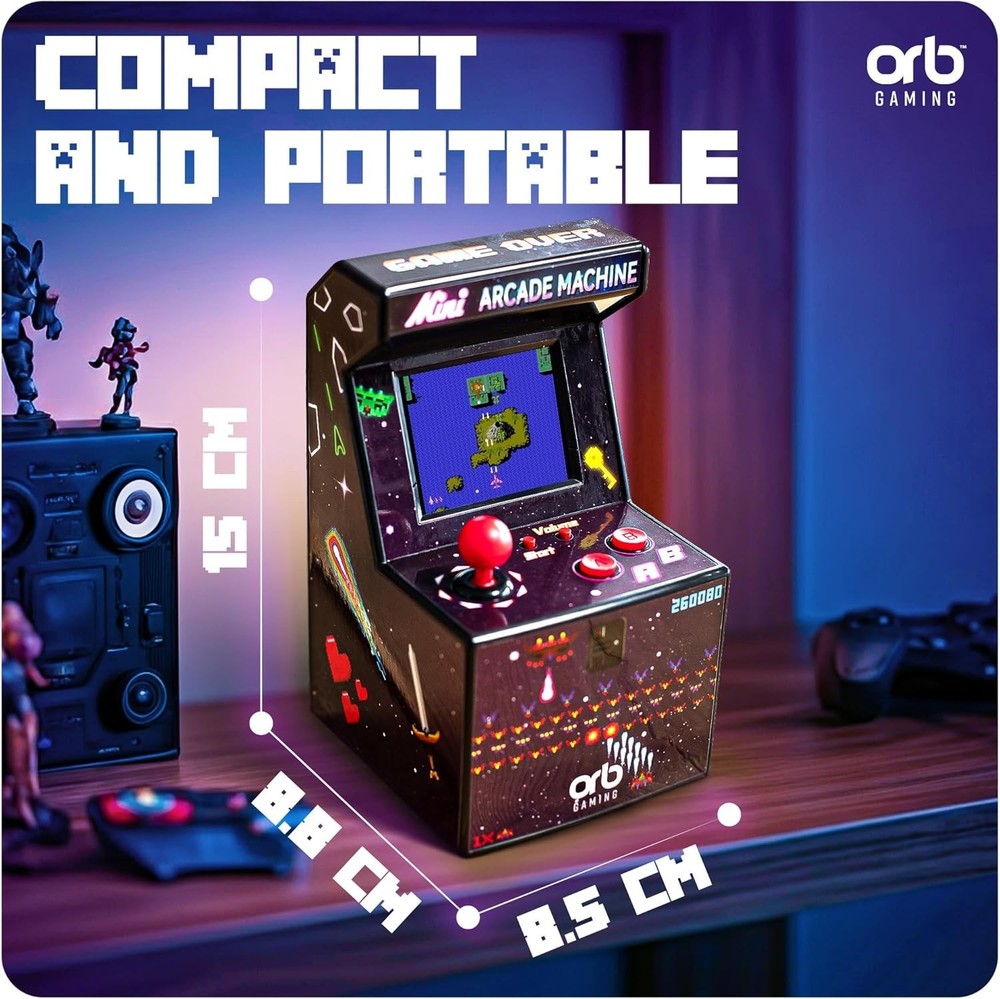 Battery-Powered Mini Arcade Machine - 240 Classic Games & Joystick Control