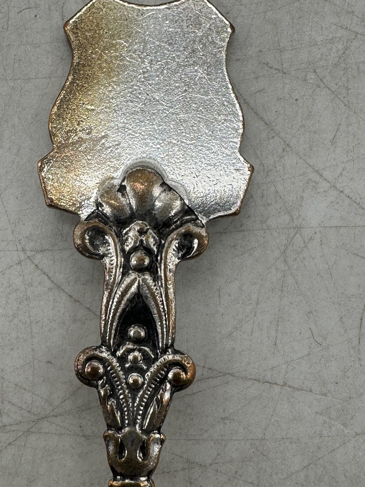Ornate Silver with Enameled Fruit 5" Souvenir Spoon