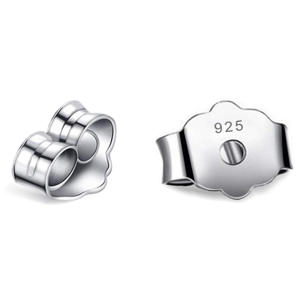 30PCS 925 Sterling Silver Earring Backs Replacement Secure Locking Ear Nuts Jewe