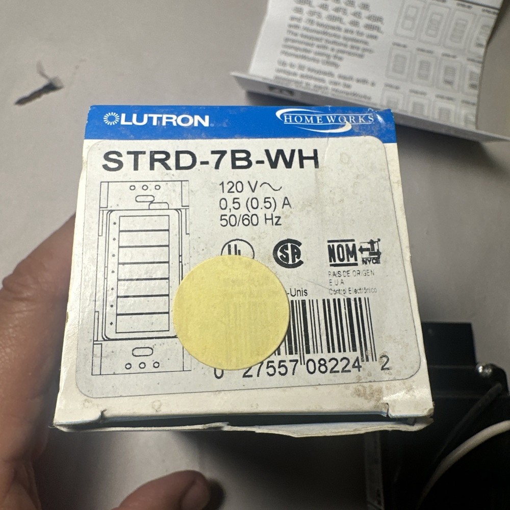 Lutron Homeworks STRD-7B-WH 7-Button Keypad NIB