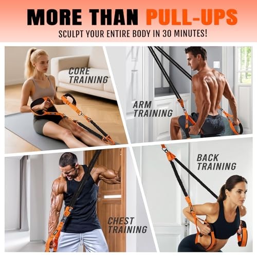 Pull Up Bands, Heavy Duty Resistance Bands with Handle, Workout Bands 1-Orange