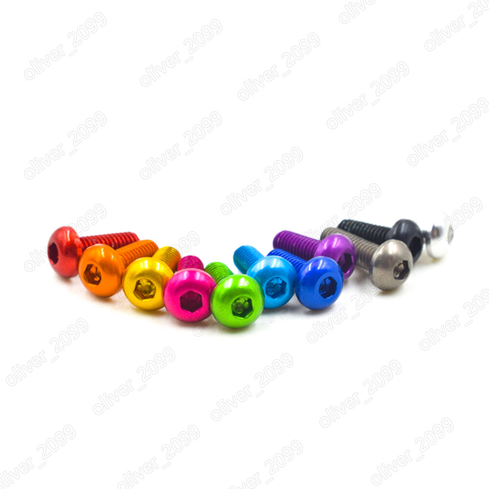 Colorful Aluminum 7075 Hex Socket Button Head Screws M3 M4