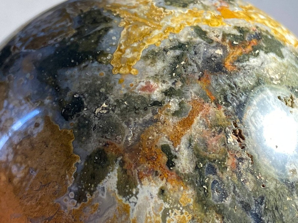 3.4" 86mm - 856gms "Exceptional Pattern"~OCEAN JASPER Sphere E1364