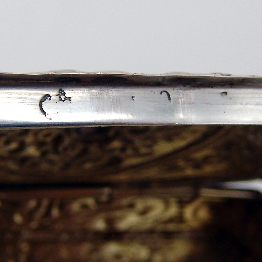 Ornate Octagonal Pill Box Continental 800 Silver