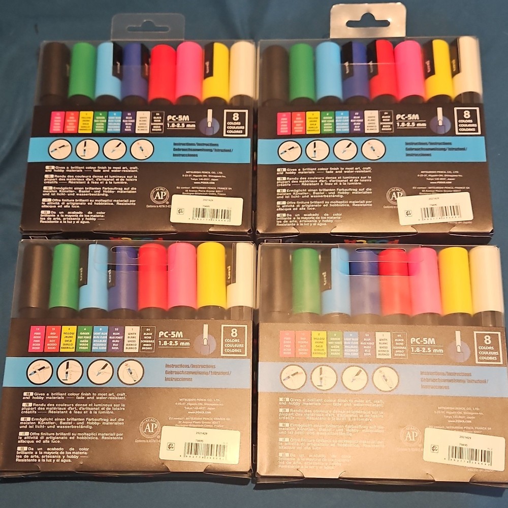 Uni PC-5M Multicolor Craft Markers 8 Pack