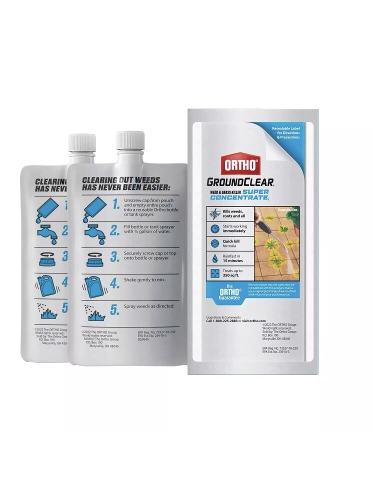 3-Boxes (6 refills) Ortho GroundClear Grass & Weed Killer Super Concentrate EASY