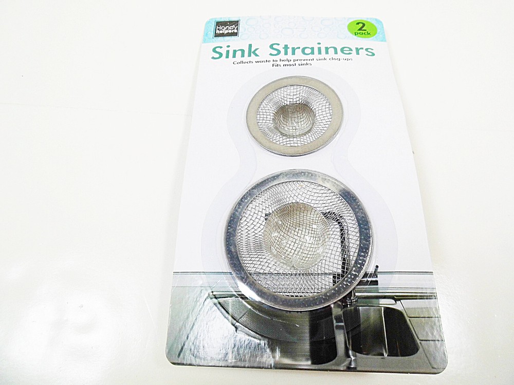 2 pc Steel Mesh Sink Drain Strainers Kitchen Bath Sinks Strainer Basket Baskets