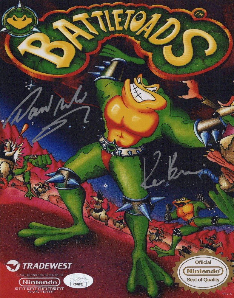 David Wise & Kevin Bayliss Signed 8x10 Battletoads Photo Autograph JSA COA