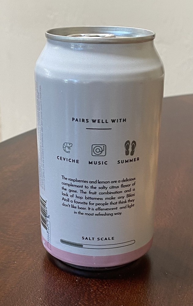 Bikini Atoll pink lemonade Gose Empty Beer Can Bottom Opened Manhattan Project