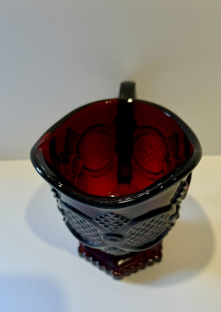 Vintage 1876 CAPE COD Collection RUBY RED Creamer AVON