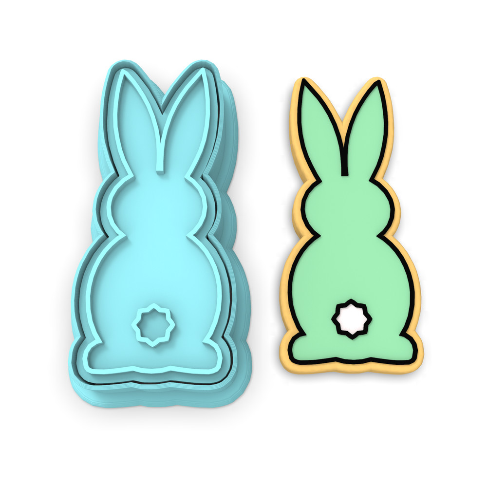 Bunny Facing Forward Cookie Cutter & Stamp #2| Rabbit Spring Ears Bunnies Easter