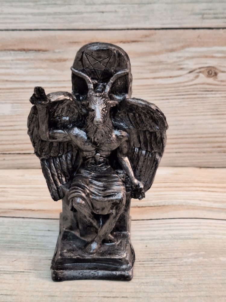 Satan Silver 7" X 5" Satan / Diablo / Devil / Evil / Statue Figurine Templar