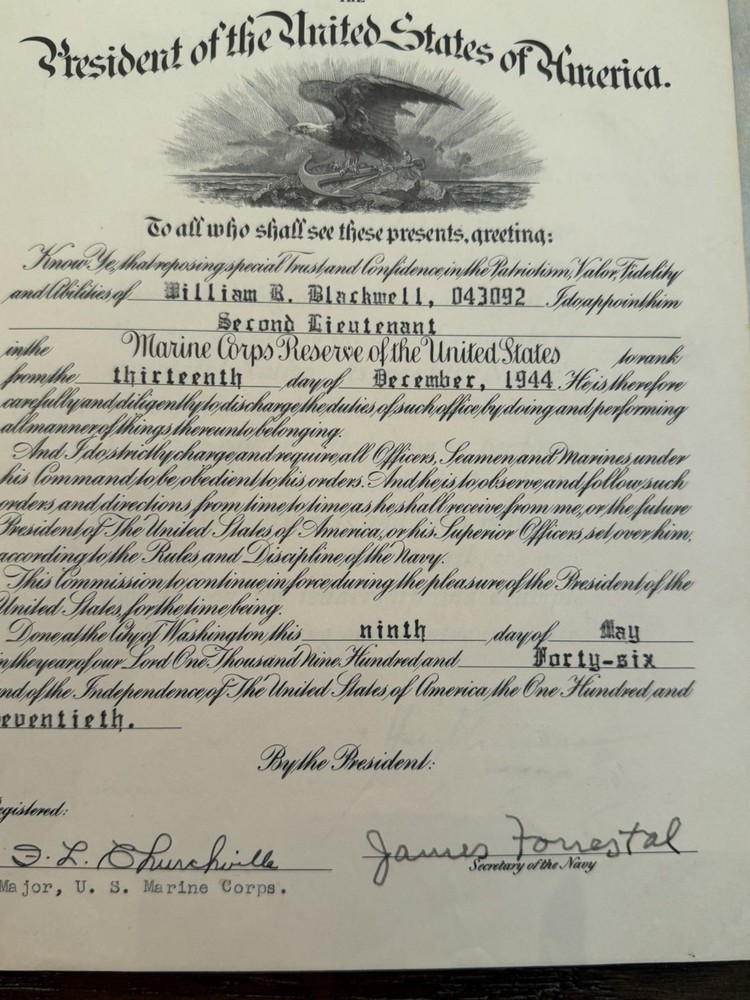 Vietnam War USMC Deputy Information Chief MACV Award Documents Forestal Signed