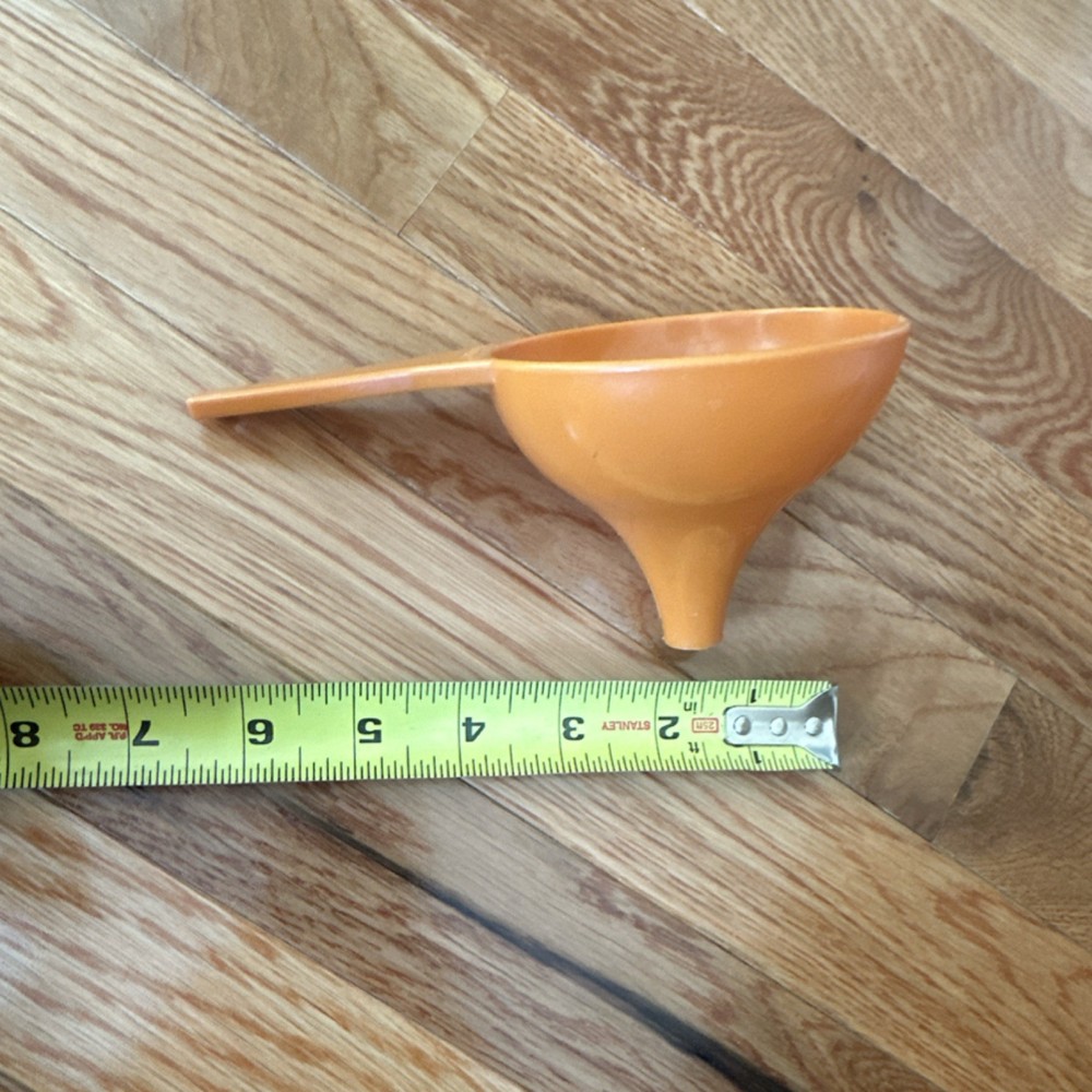 Vintage Tupperware Orange Plastic Medium Funnel Kitchen Tool