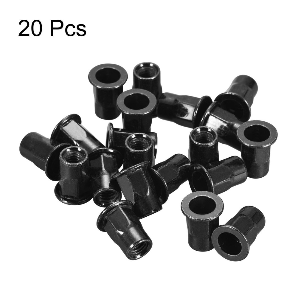 20Pcs M6 Rivet Nuts Thread Half Hexagonal Carbon Steel Flat Head Threaded Nut