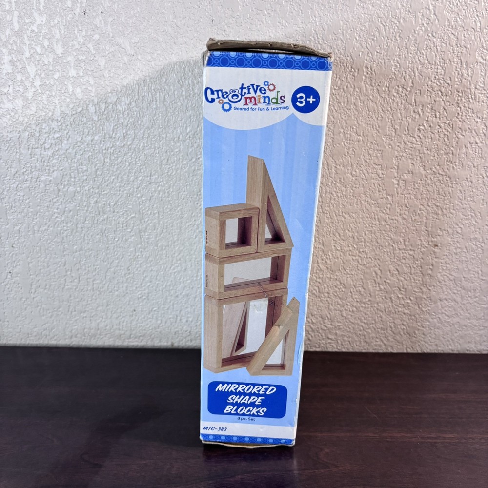 Creative Minds Hardwood Mirrored Shape Blocks - 8 Piece Set MTC-383