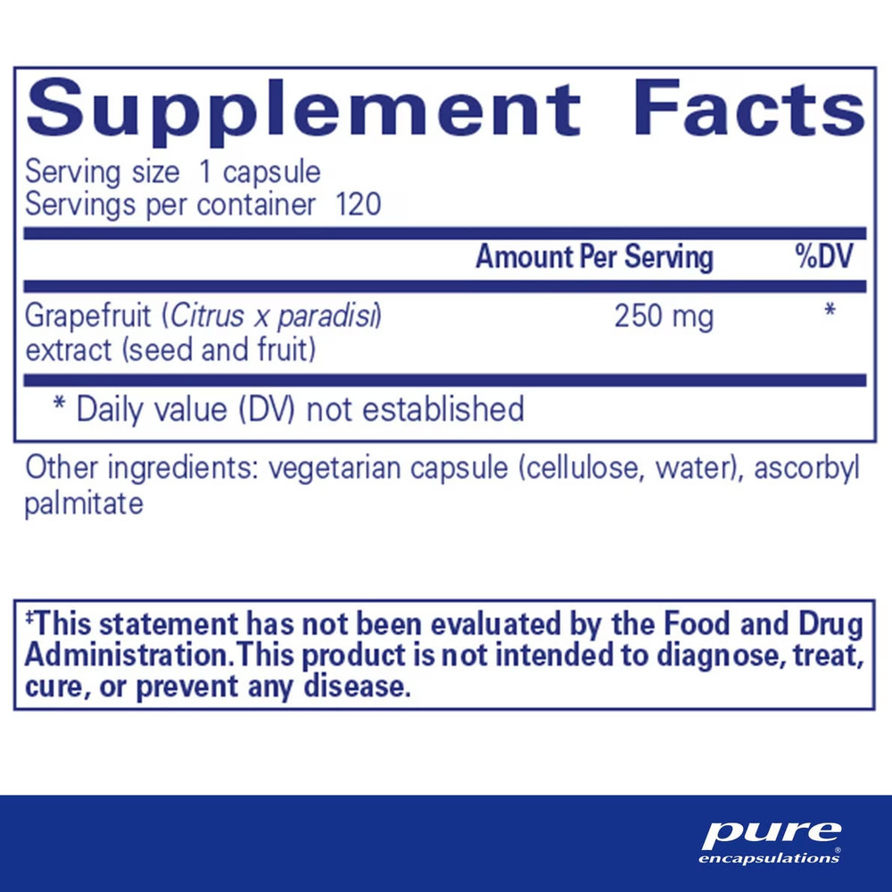Grapefruit Seed Extract 120 Capsules Pure Encapsulations