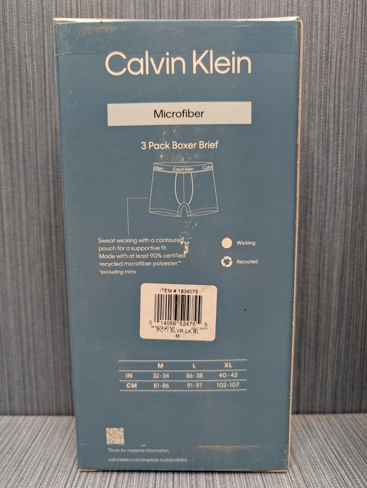 6 Pack x Calvin Klein Microfiber Boxer Brief Medium Size Navy Blue Green