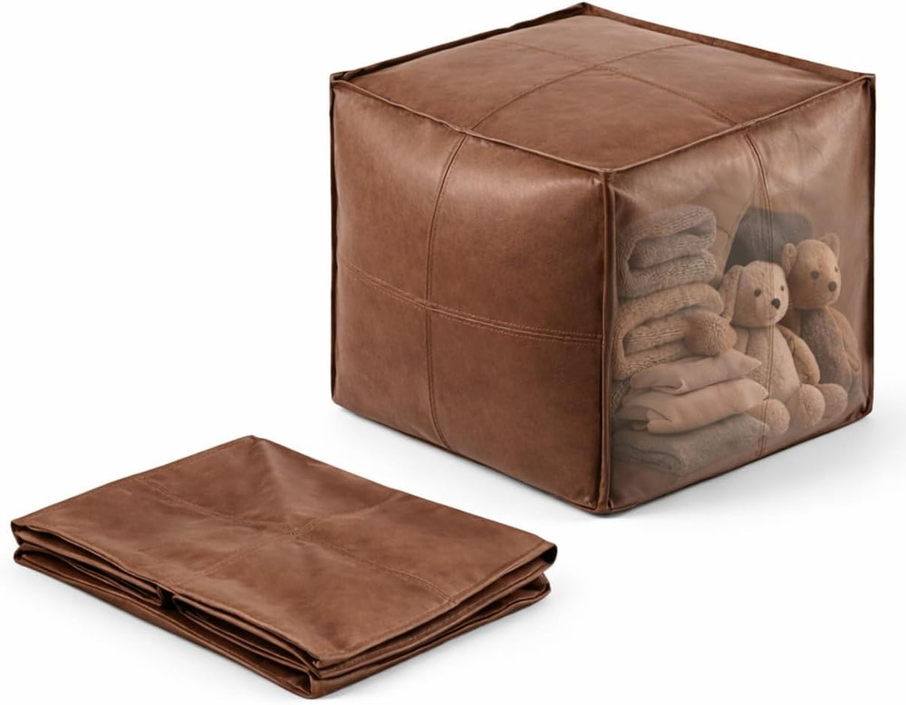 Smart Storage Solution DIY Fillable Storage Ottoman Pouf Stuff Clothes Blankets