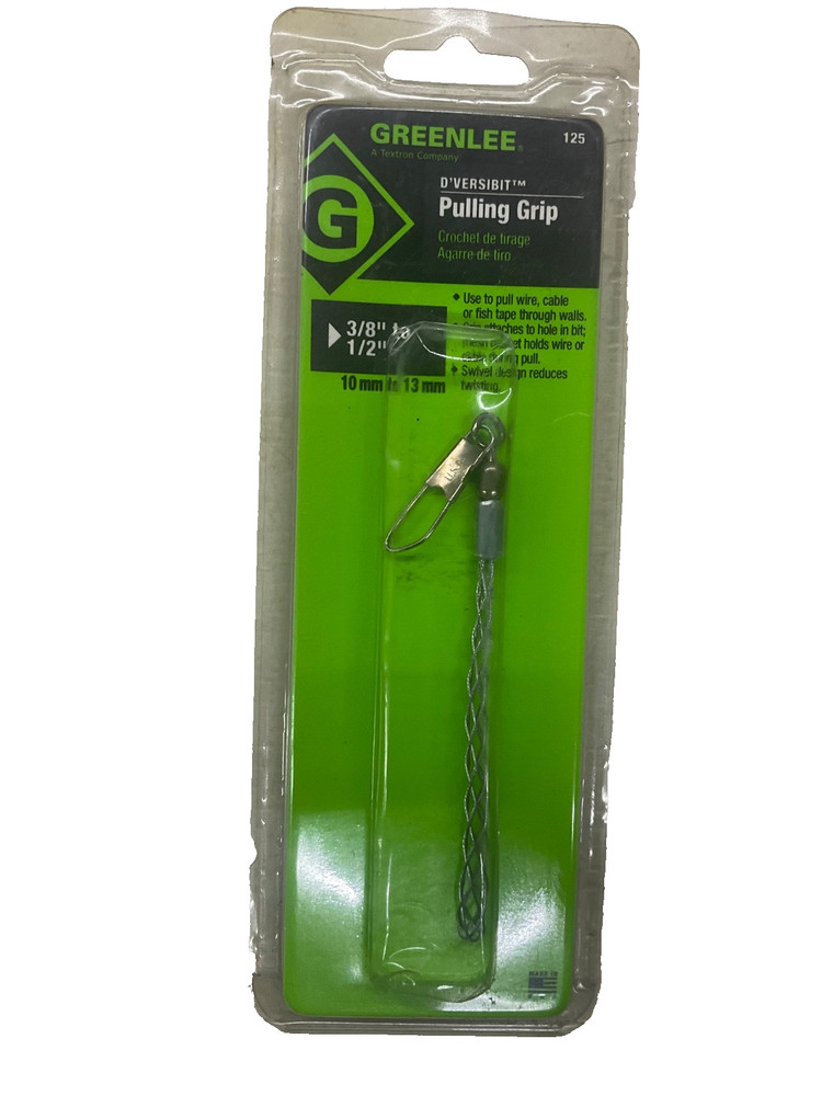 NEW! GREENLEE TOOLS D’VERSIBIT™ PULLING GRIP, 3/8” to 1/2”, #125, USA