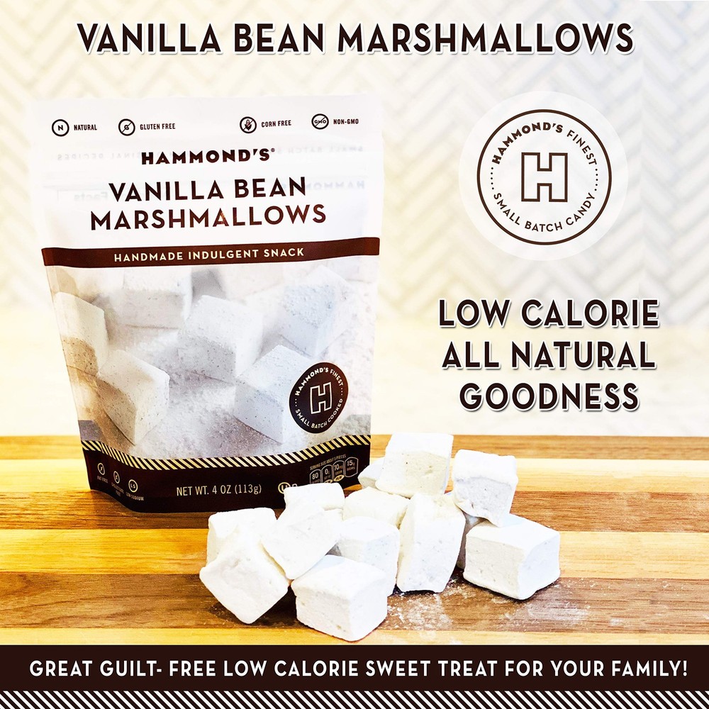 Hammond’s Candies Gourmet Marshmallows – Vanilla Bean | Great for Snacking, H...