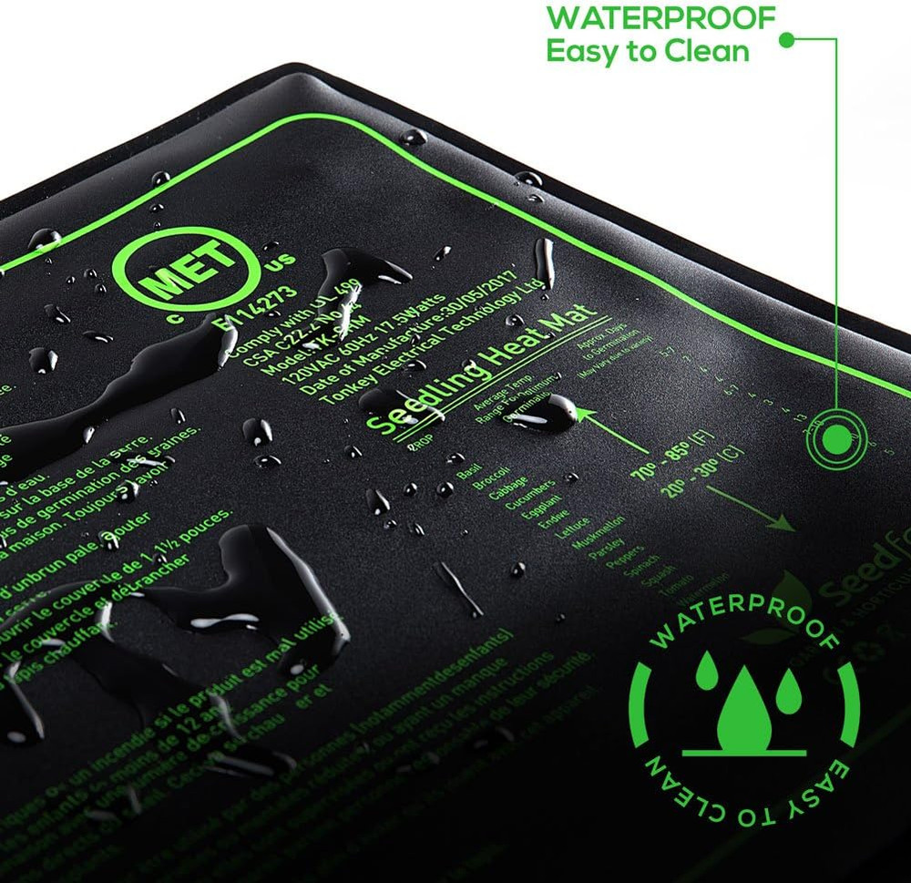 MET Certified 2 Pack Seedling Heat Mat, Seedfactor Waterproof Durable Germinatio
