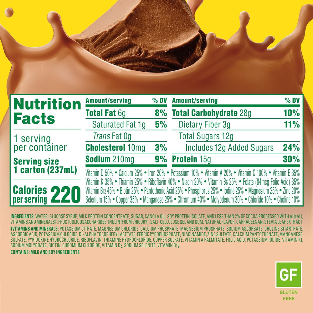 Carnation High Protein Breakfast Essentials, Rich Chocolate, 8oz, 24 Pack