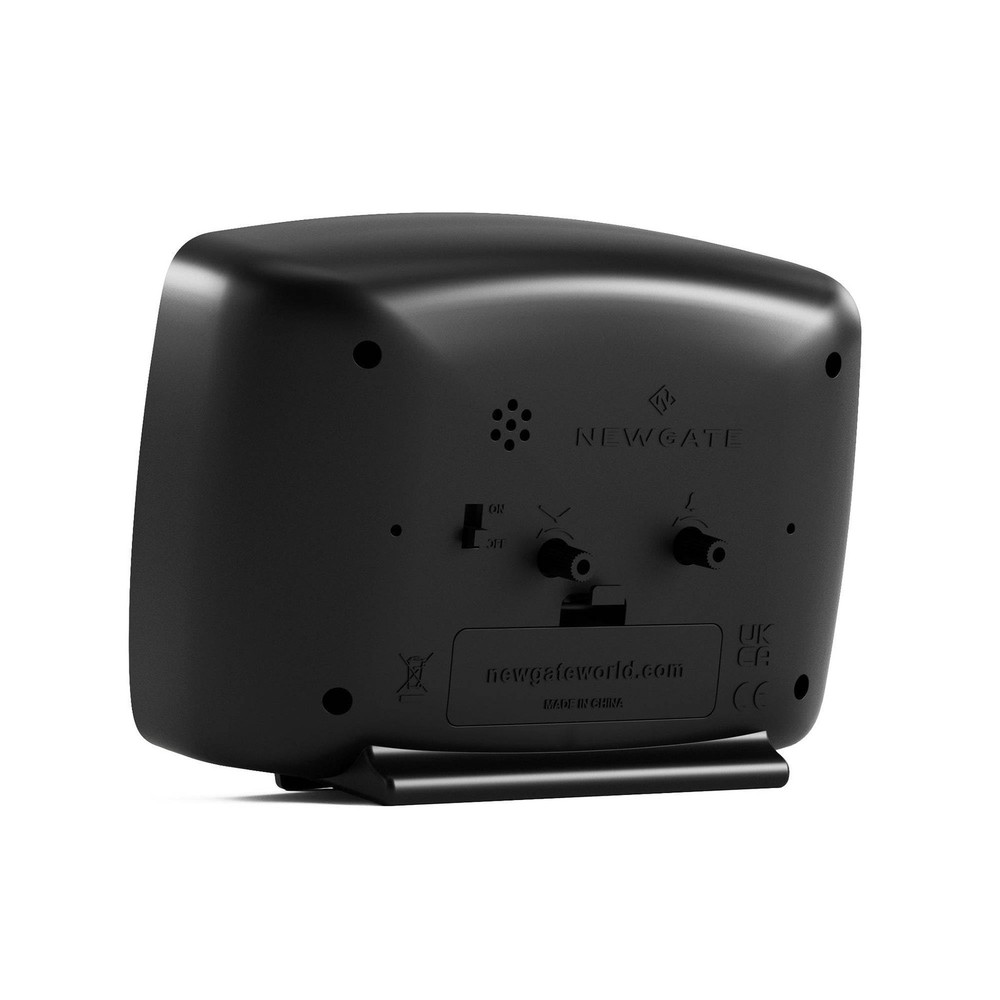NEWGATE Brooklyn Retro Alarm Clock - Rectangular Matt Black Silent Sweep Cloc...
