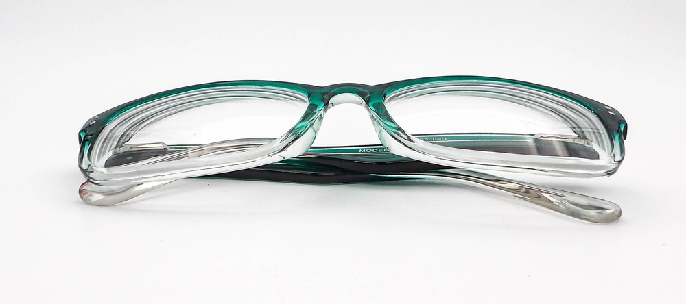 Modern Optical Idea Teal Fade Rectangle Eyeglasses Frames 56-19-145