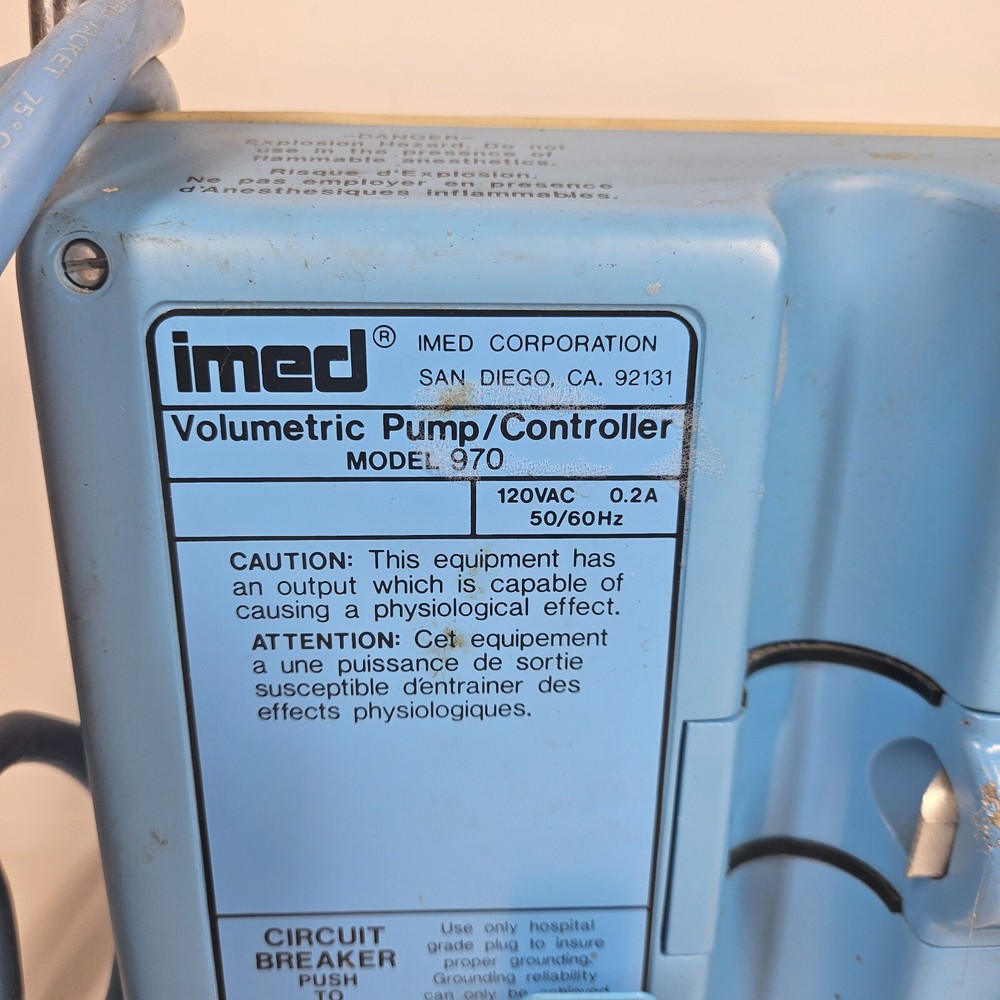 Imed 970 Volumetric Pump Controller Vintage UNTESTED AS-IS