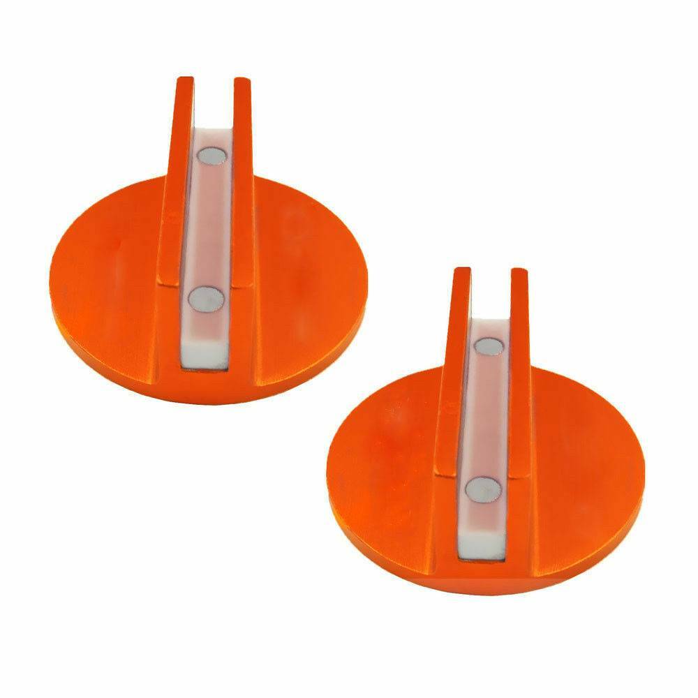 2pcs Slotted Universal Magnetic JackPad Weld Frame Rail Adapter Orange